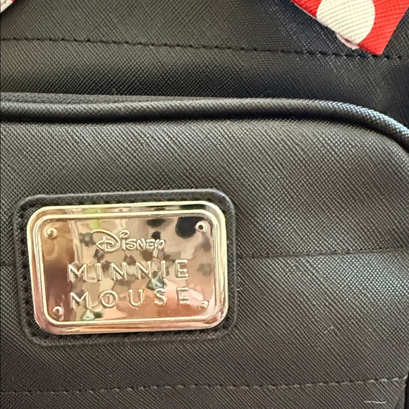 Disney Minnie Mouse Kids Backpack - Black with Red Polka Dot Bow - Picture 2 of 9